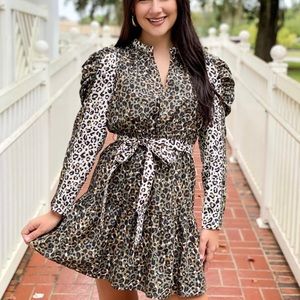 Marie Oliver Leopard Print Mini Dress